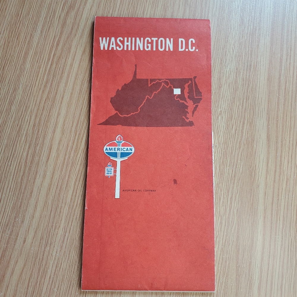Vintage 1969 Washington DC American Oil Company Amoco Travel Road Map‎
